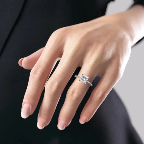 The Pave Madison Set With A 2.5 Carat Princess Lab Diamond For Discount